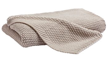 Wohndecke H. g. hahn haustextilien® aus Kunstfaser in Beige Strickdecke naturfarbene Kunstfaser - ca. 130 x 170 cm