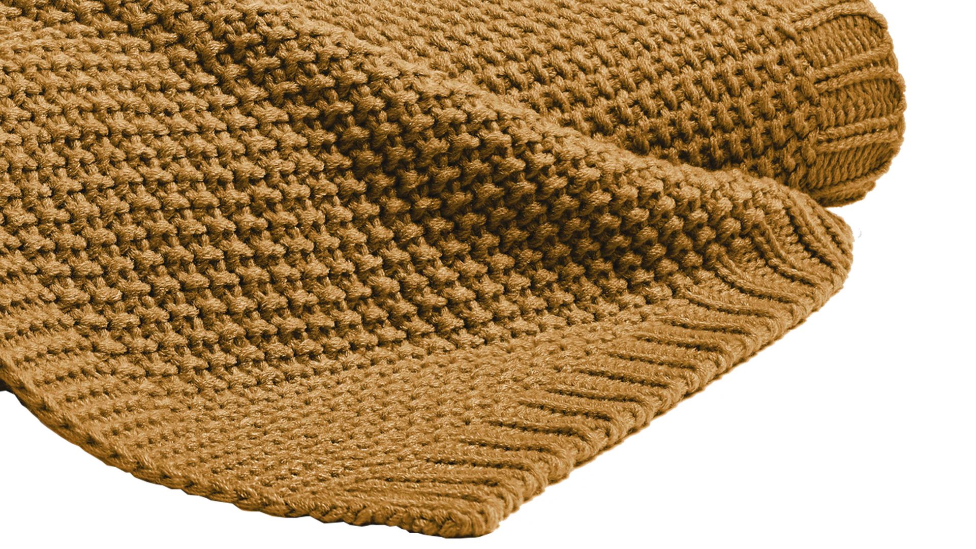 Wohndecke H. g. hahn haustextilien® aus Kunstfaser in Gelb HAHN Strickdecke senffarbene Kunstfaser - ca. 130 x 170 cm