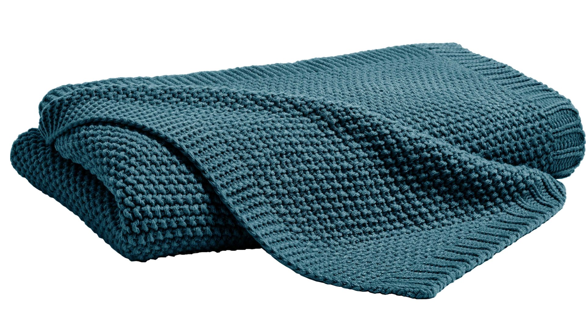 Wohndecke H. g. hahn haustextilien® aus Kunstfaser in Dunkelgrün HAHN Strickdecke smaragdfarbene Kunstfaser - ca. 130 x 170 cm