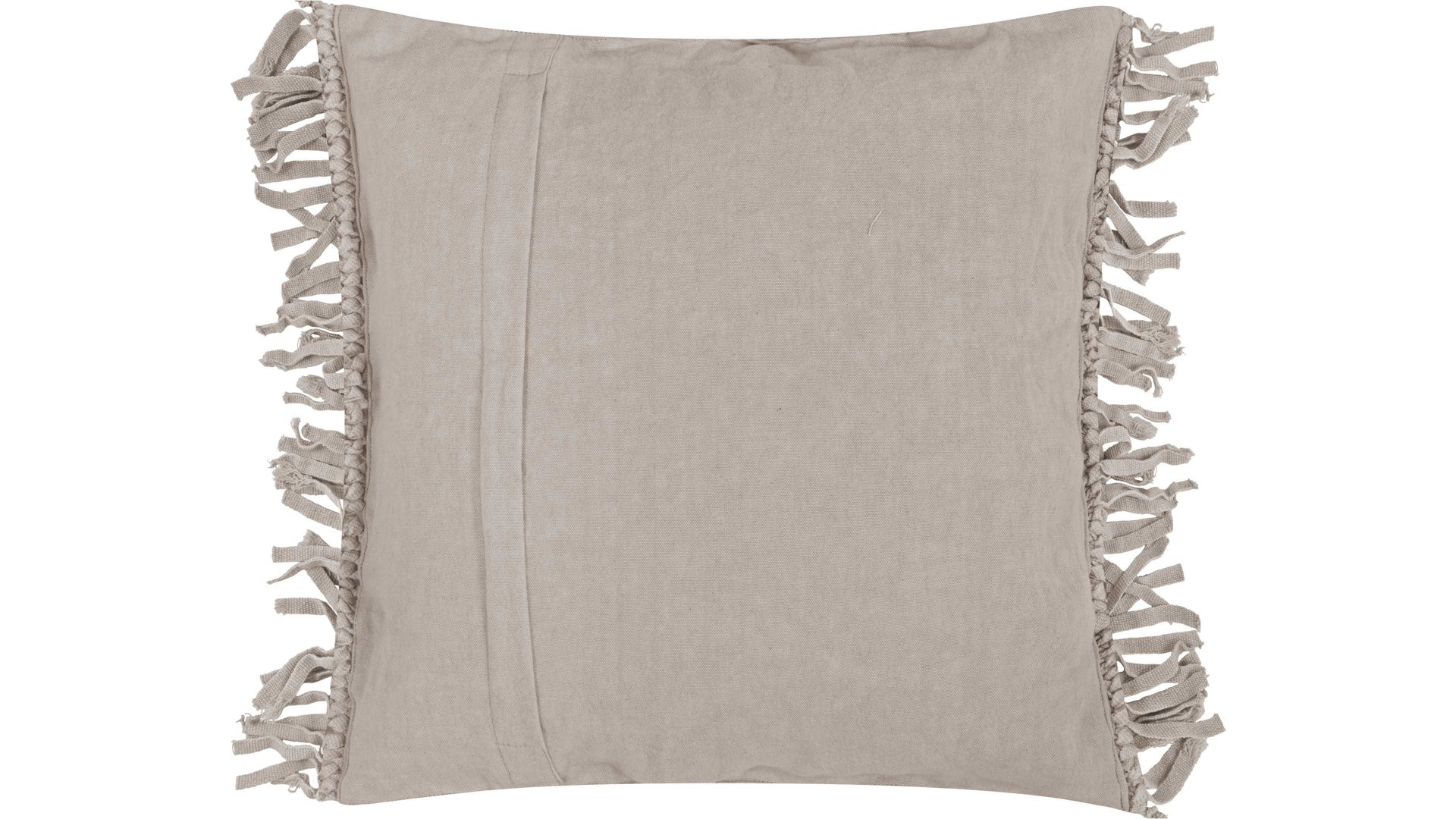 Kissenbezug /-hülle Magma sitting point aus Naturfaser in Grau MAGMA Kissenhülle Fringe taupefarbene Baumwolle - ca. 45 x 45 cm