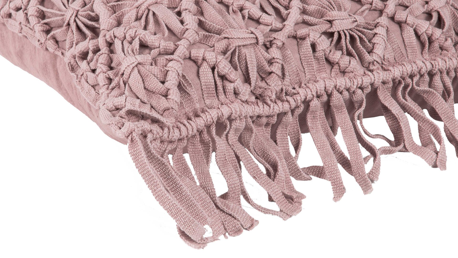 Kissenbezug /-hülle Magma sitting point aus Naturfaser in Rosa MAGMA Kissenhülle Fringe altrosefarbene Baumwolle - ca. 45 x 45 cm