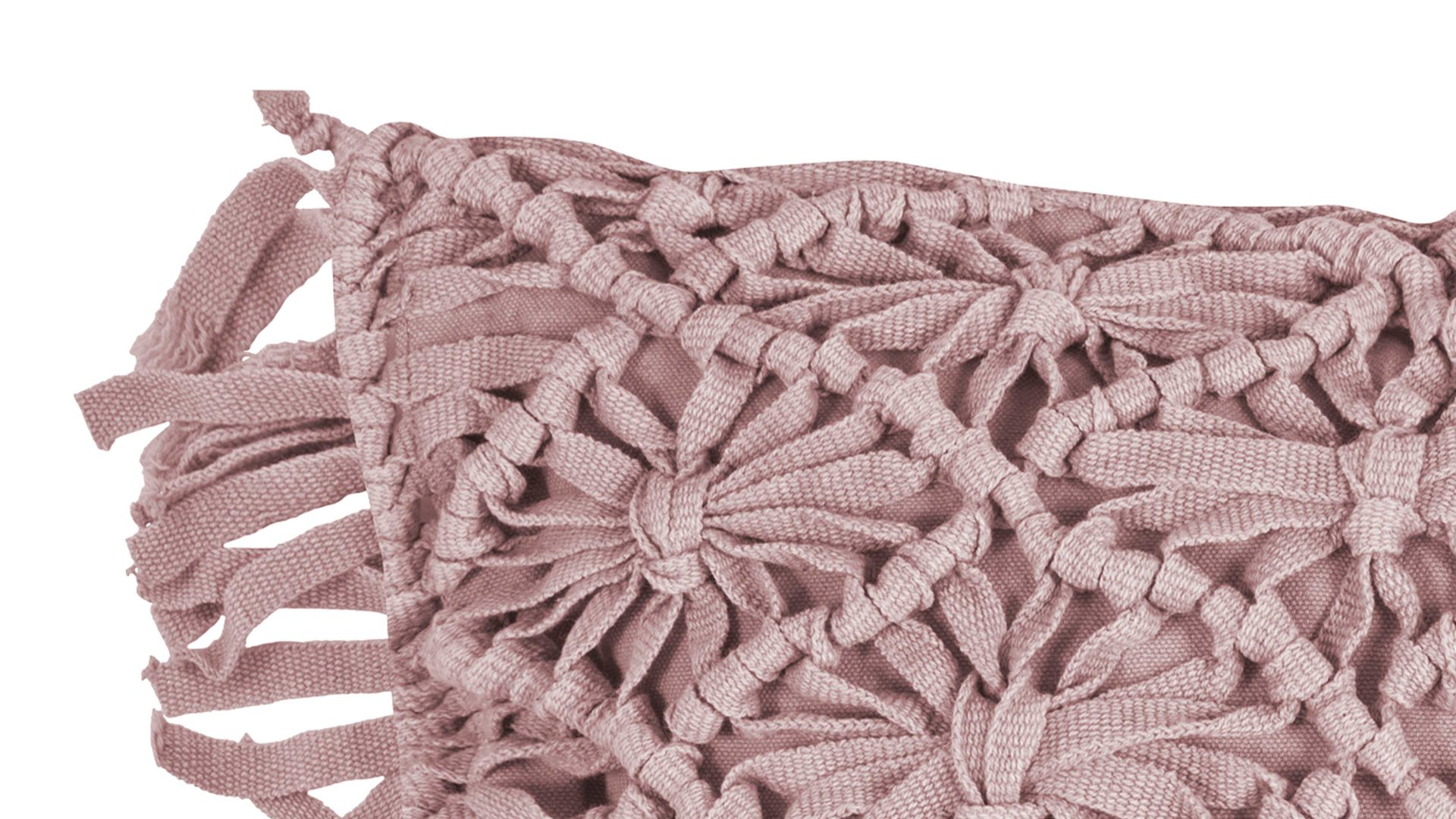 Kissenbezug /-hülle Magma sitting point aus Naturfaser in Rosa MAGMA Kissenhülle Fringe altrosefarbene Baumwolle - ca. 45 x 45 cm