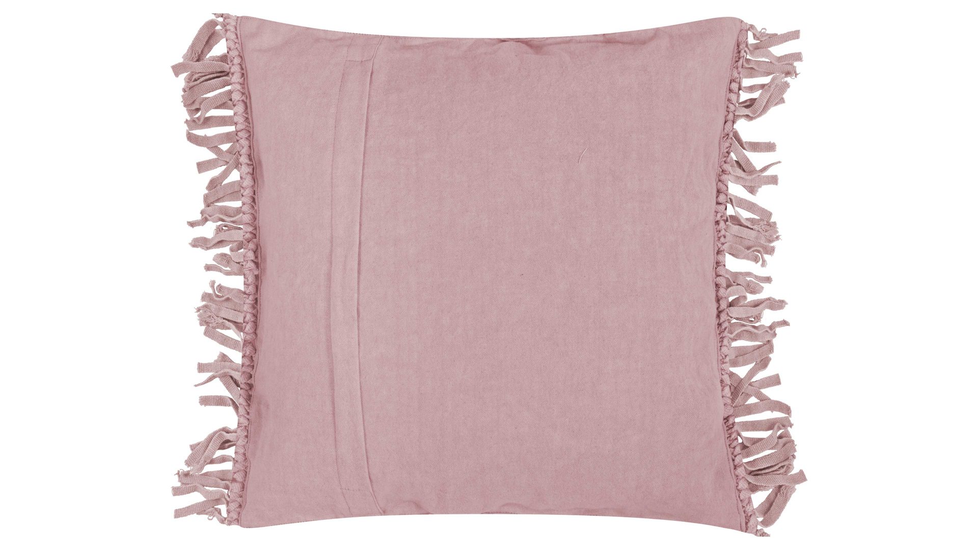 Kissenbezug /-hülle Magma sitting point aus Naturfaser in Rosa MAGMA Kissenhülle Fringe altrosefarbene Baumwolle - ca. 45 x 45 cm