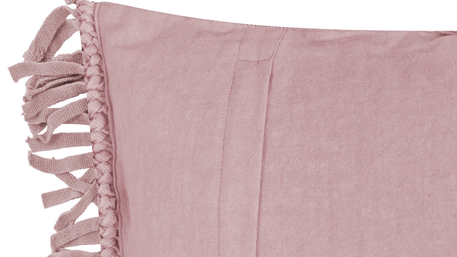 Kissenbezug /-hülle Magma sitting point aus Naturfaser in Rosa MAGMA Kissenhülle Fringe altrosefarbene Baumwolle - ca. 45 x 45 cm