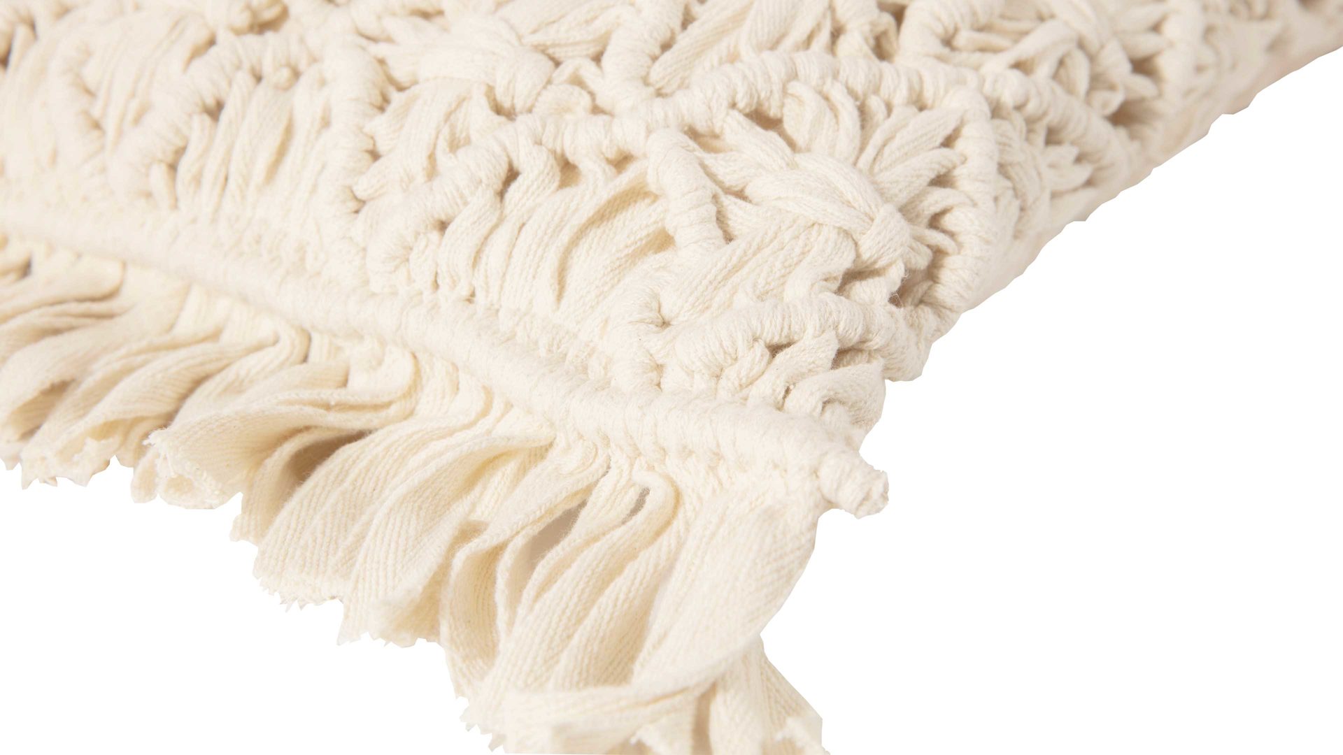 Kissenbezug /-hülle Magma sitting point aus Naturfaser in Beige MAGMA Kissenhülle Fringe elfenbeinfarbene Baumwolle - ca. 45 x 45 cm