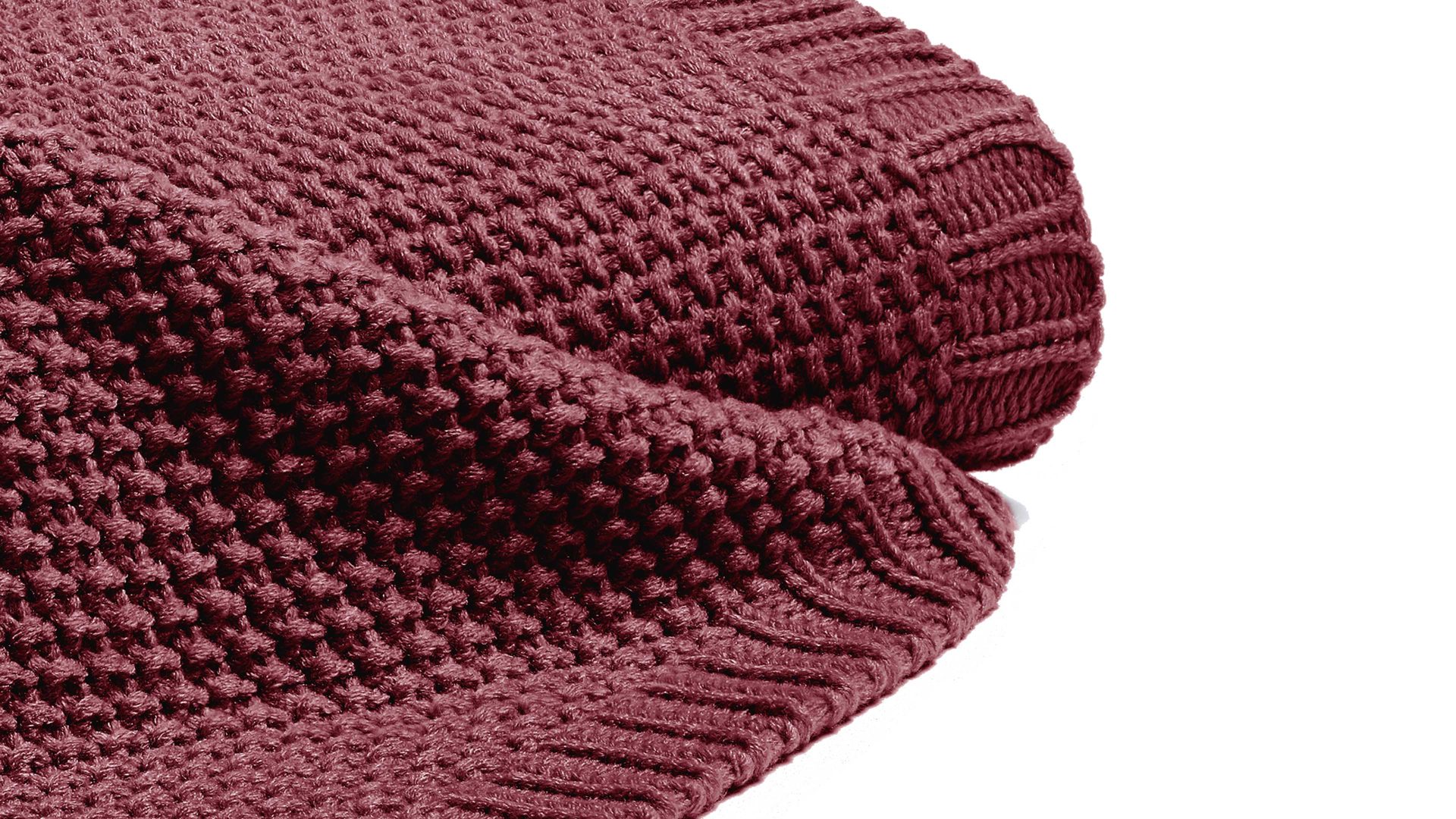 Wohndecke H. g. hahn haustextilien® aus Kunstfaser in Dunkelrot HAHN Strickdecke marsalafarbene Kunstfaser - ca. 130 x 170 cm