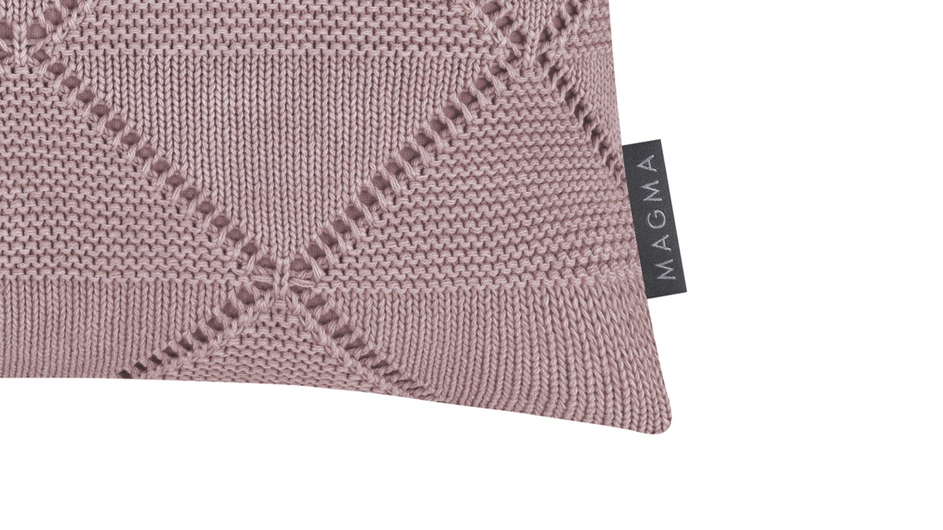 Kissenbezug /-hülle Magma sitting point aus Naturfaser in Rosa MAGMA Kissenhülle Purl altroséfarbene Baumwolle - ca. 50 x 50 cm