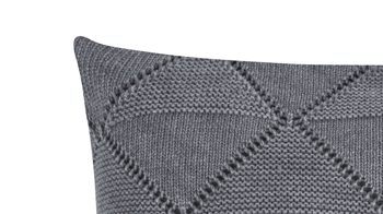 Kissenbezug /-hülle Magma sitting point aus Naturfaser in Anthrazit MAGMA Kissenhülle Purl anthrazitfarbene Baumwolle - ca. 50 x 50 cm