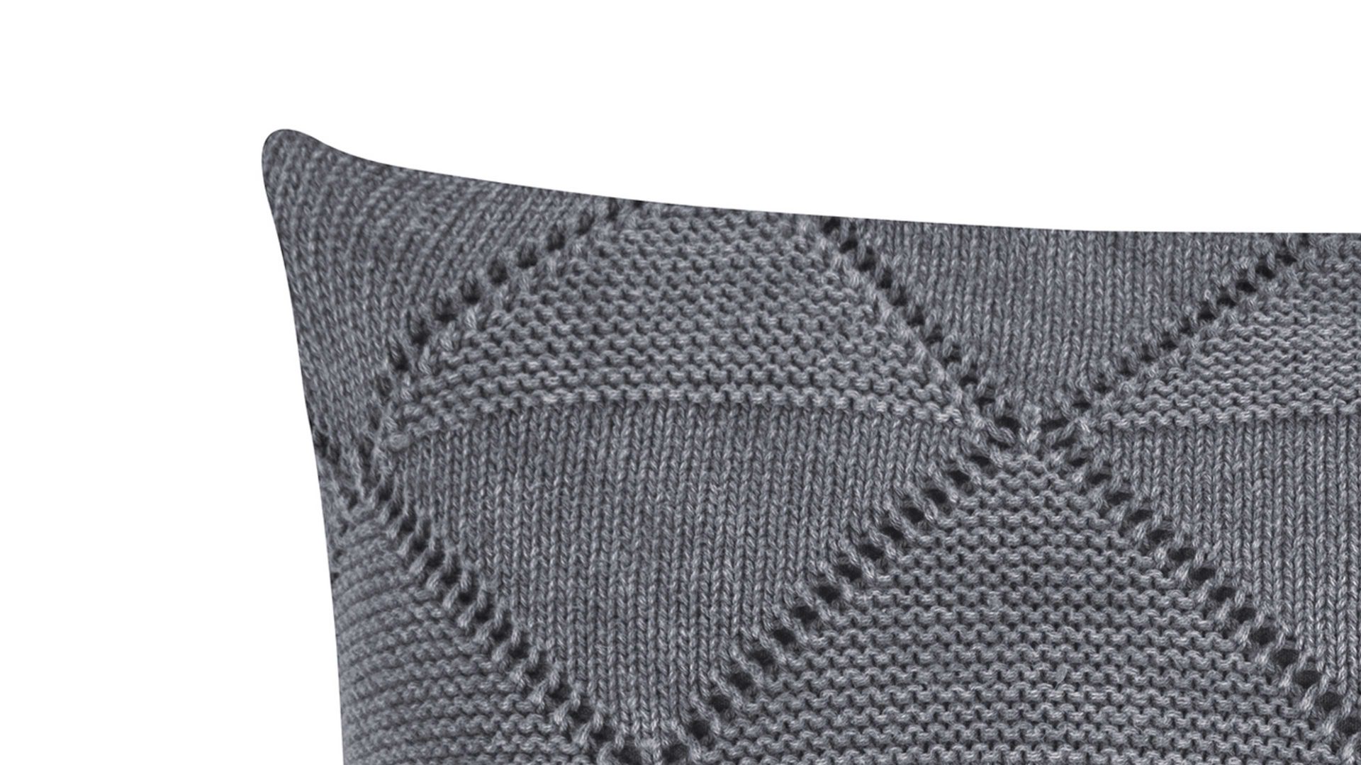 Kissenbezug /-hülle Magma sitting point aus Naturfaser in Anthrazit MAGMA Kissenhülle Purl anthrazitfarbene Baumwolle - ca. 50 x 50 cm