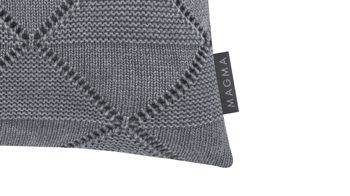 Kissenbezug /-hülle Magma sitting point aus Naturfaser in Anthrazit MAGMA Kissenhülle Purl anthrazitfarbene Baumwolle - ca. 50 x 50 cm