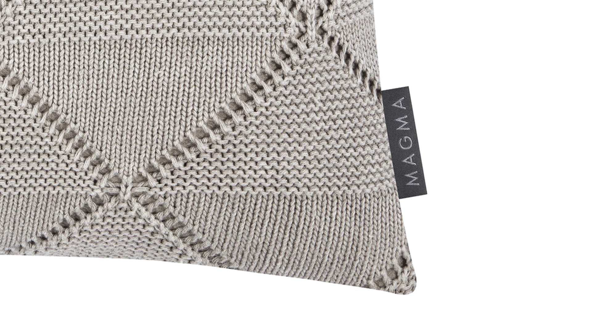 Kissenbezug /-hülle Magma sitting point aus Stoff in Beige MAGMA Kissenhülle Purl taupefarbene Baumwolle - ca. 50 x 50 cm