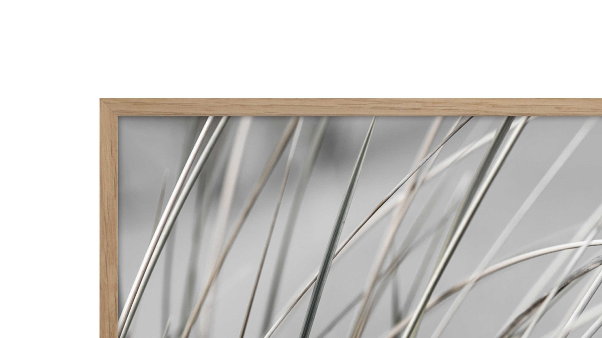 Kunstdruck Malerifabrikken aus Holz in Grau Posterdruck Mellow Grasses 1 bedrucktes Holz & Eiche – ca. 50 x 70 cm