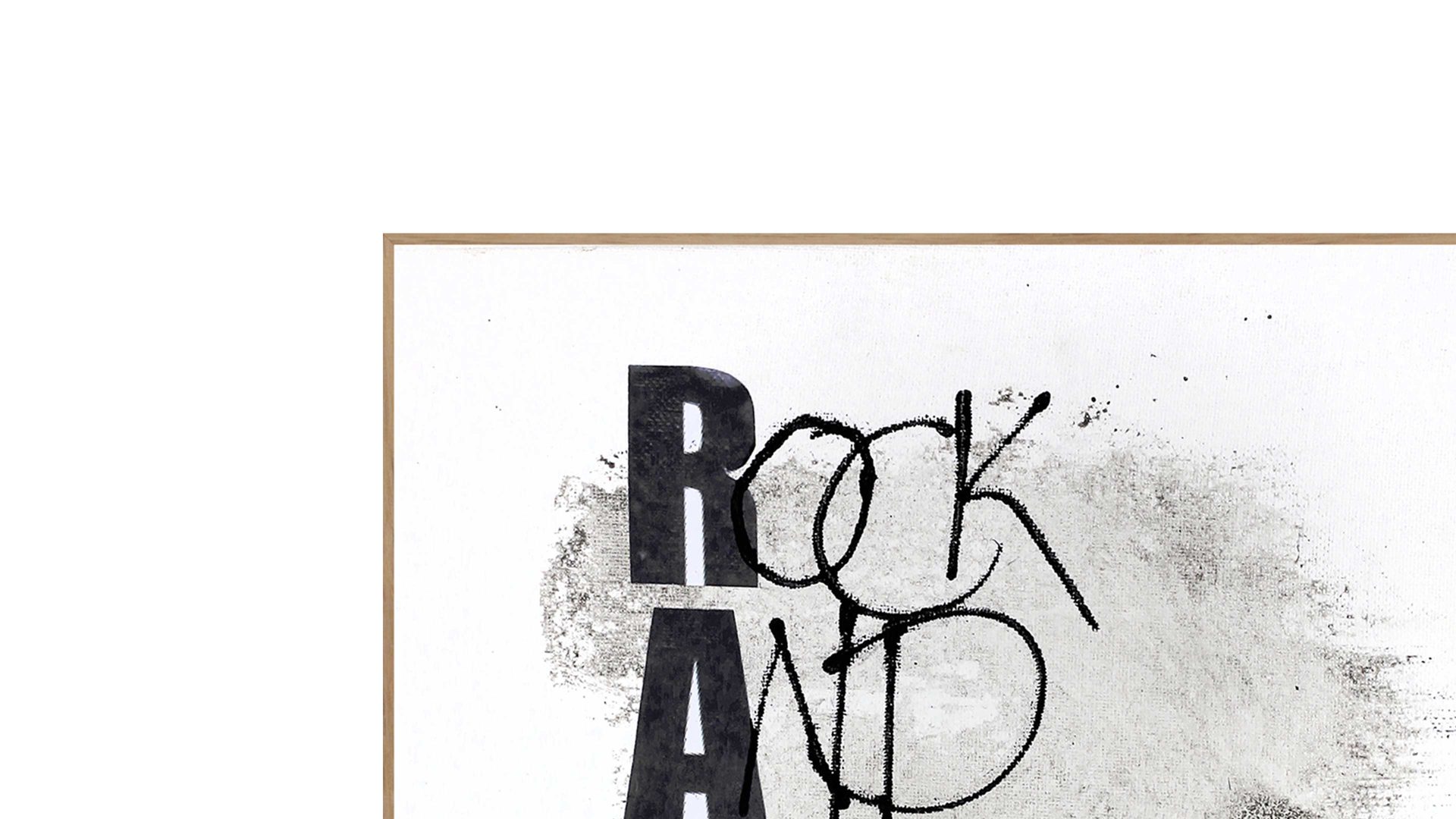 Kunstdruck Malerifabrikken aus Holz in Schwarz Posterdruck Rock an Roll bedrucktes Holz & Eiche – ca. 30 x 40 cm