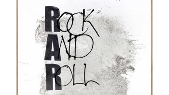 Kunstdruck Malerifabrikken aus Holz in Schwarz Posterdruck Rock an Roll bedrucktes Holz & Eiche – ca. 30 x 40 cm