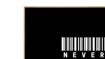 Kunstdruck Malerifabrikken aus Holz in Schwarz Posterdruck Never Give Up bedrucktes Holz & Eiche – ca. 50 x 70 cm