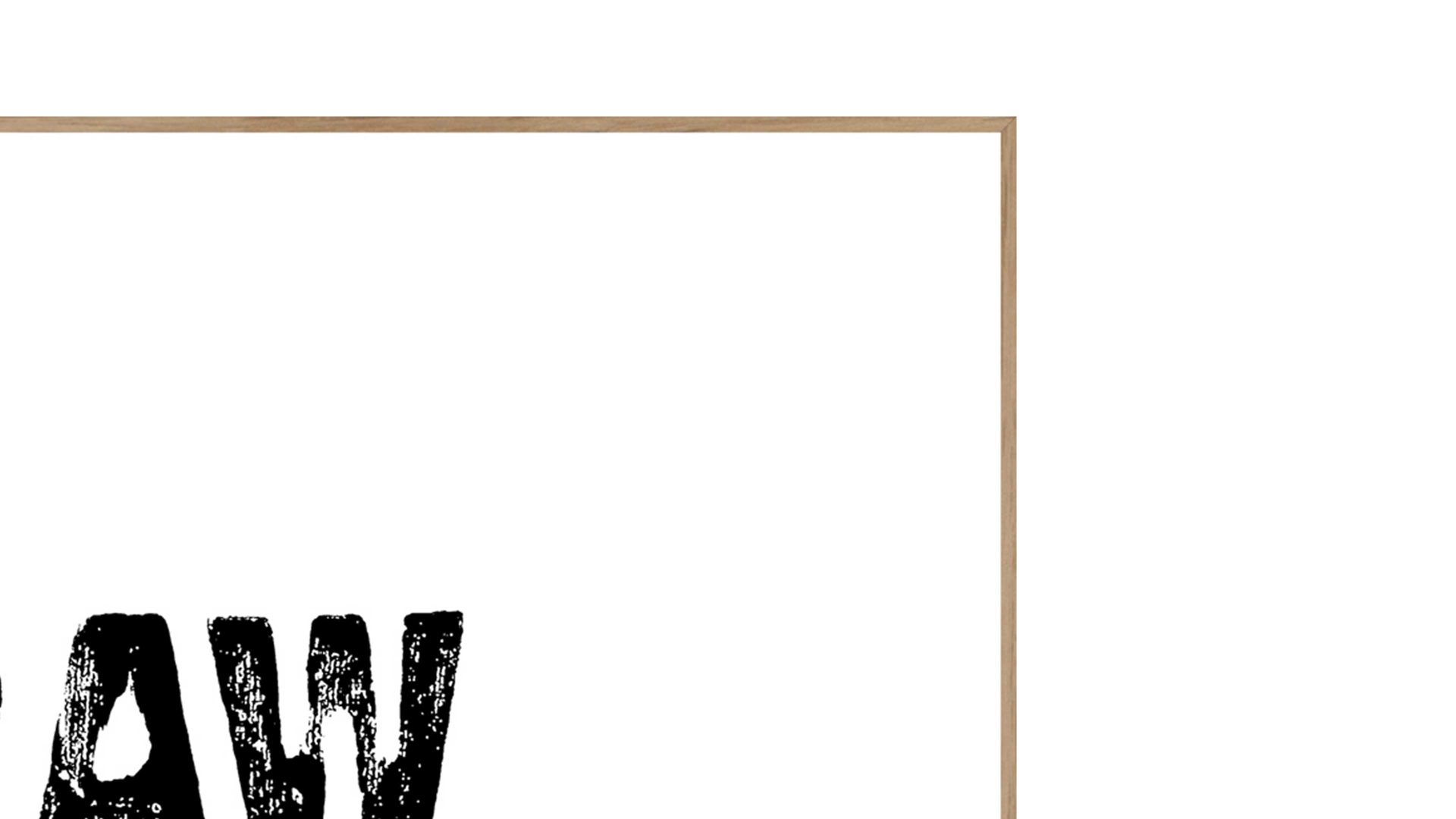 Kunstdruck Malerifabrikken aus Holz in Weiß Posterdruck RAW Hygge bedrucktes Holz & Eiche – ca. 30 x 40 cm