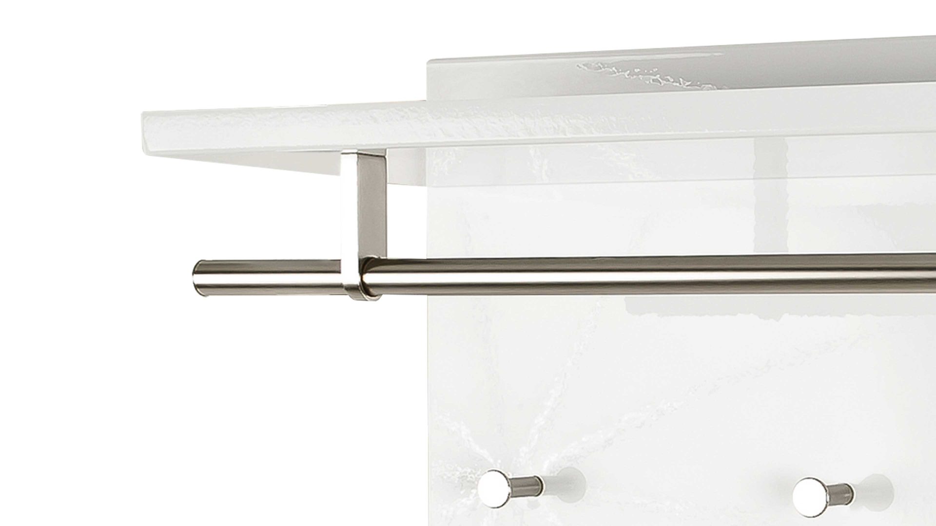 Wandgarderobe Haku aus Holz in Weiß Wandgarderobe inklusive Garderobenhaken Weiß & Edelstahl – Länge ca. 75 cm