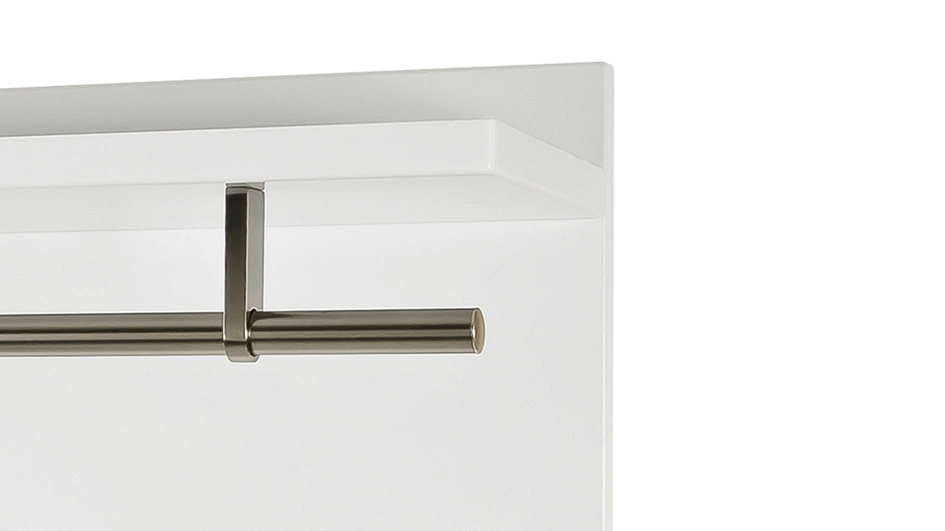 Wandgarderobe Haku aus Holz in Weiß Wandgarderobe inklusive Garderobenhaken Weiß & Edelstahl – Länge ca. 75 cm