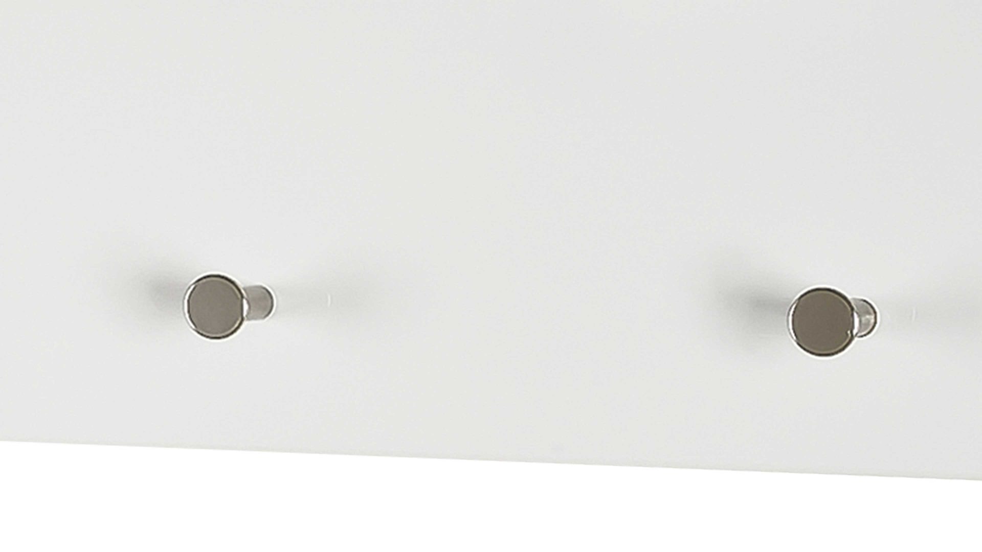 Wandgarderobe Haku aus Holz in Weiß Wandgarderobe inklusive Garderobenhaken Weiß & Edelstahl – Länge ca. 75 cm