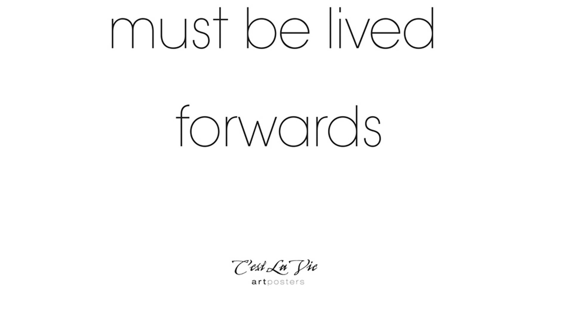 Kunstdruck Malerifabrikken aus Holz in Weiß Posterdruck Life can only bedrucktes Holz & Eiche – ca. 30 x 40 cm