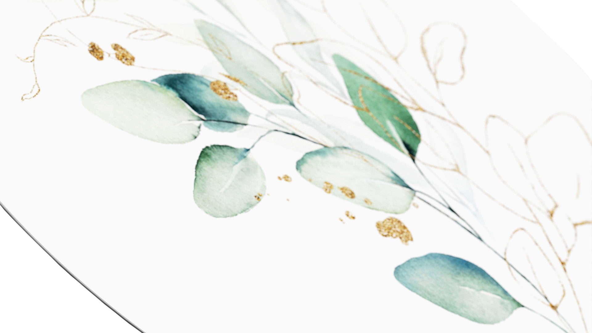 Kunstdruck Pro®art bilderpalette aus Glas in Braun PRO®ART Kunstdruck Watercoloured Leaves II Braun- & Grüntöne in Wasserfarbentechnik – Durchmesser ca. 30 cm