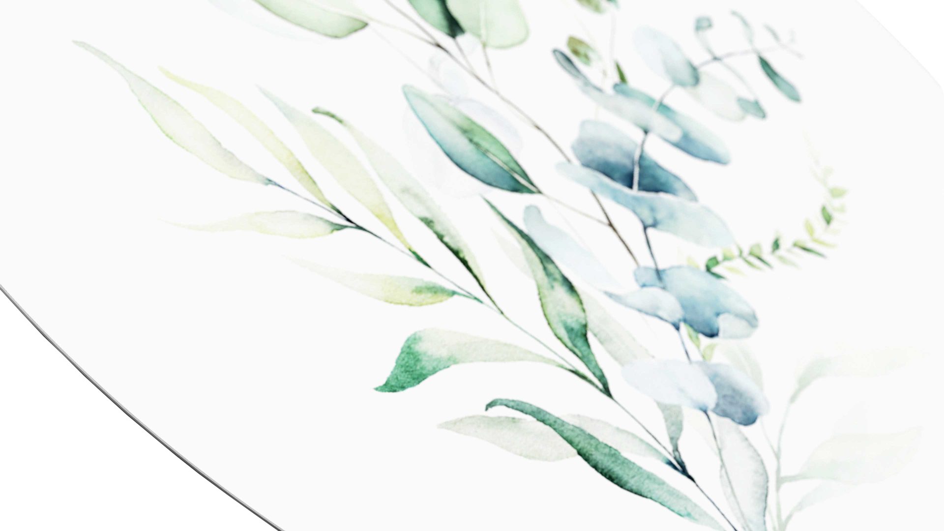 Kunstdruck Pro®art bilderpalette aus Glas in Grün PRO®ART Kunstdruck Watercoloured Leaves I Grüntöne in Wasserfarbentechnik – Durchmesser ca. 50 cm