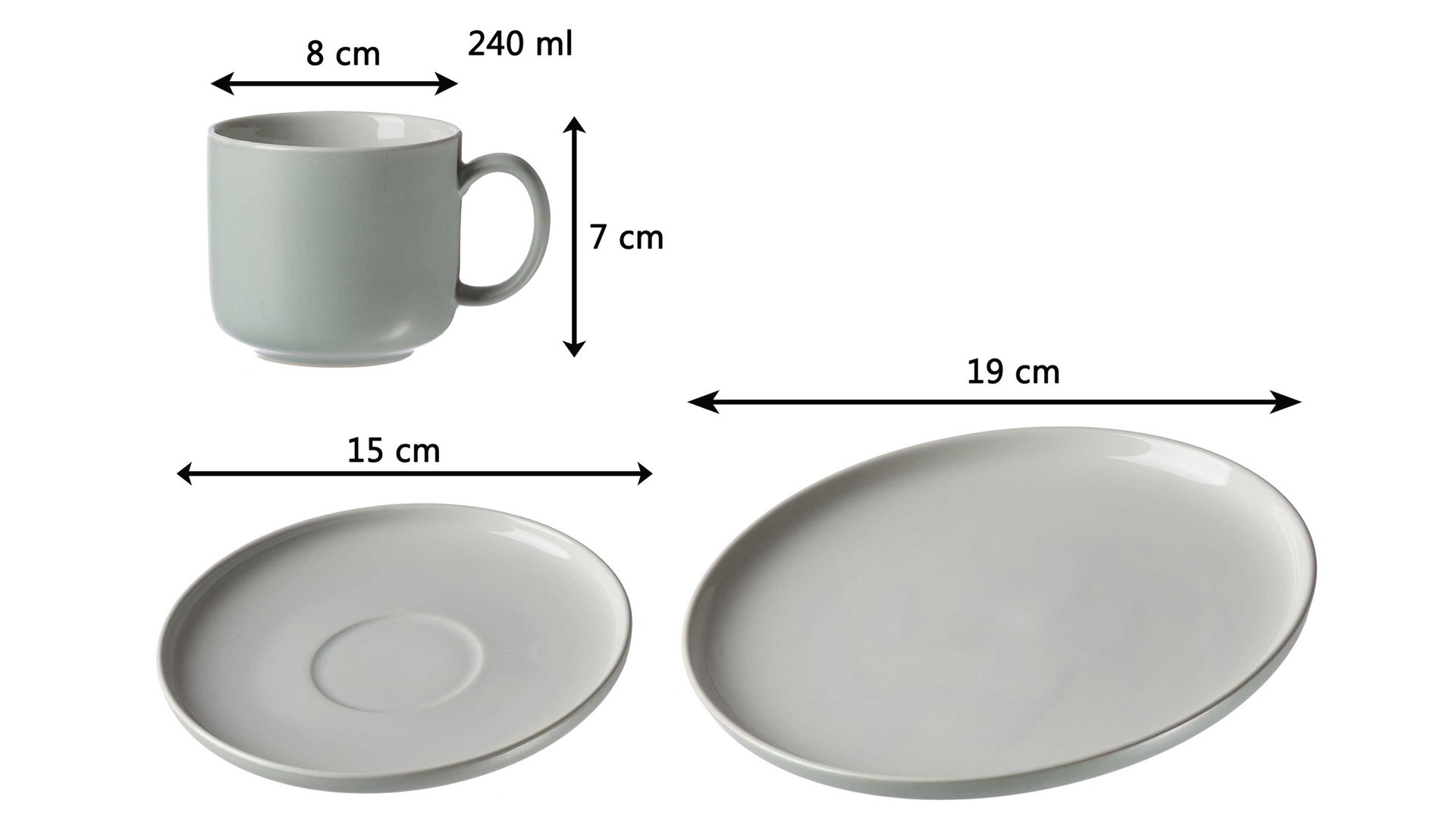 Kaffeeservice Ritzenhoff & breker aus Keramik in Grün Ritzenhoff & Breker Kaffeeservice Jasper mintfarbenes Steinzeug - 12-teilig, Kaffeegeschirr