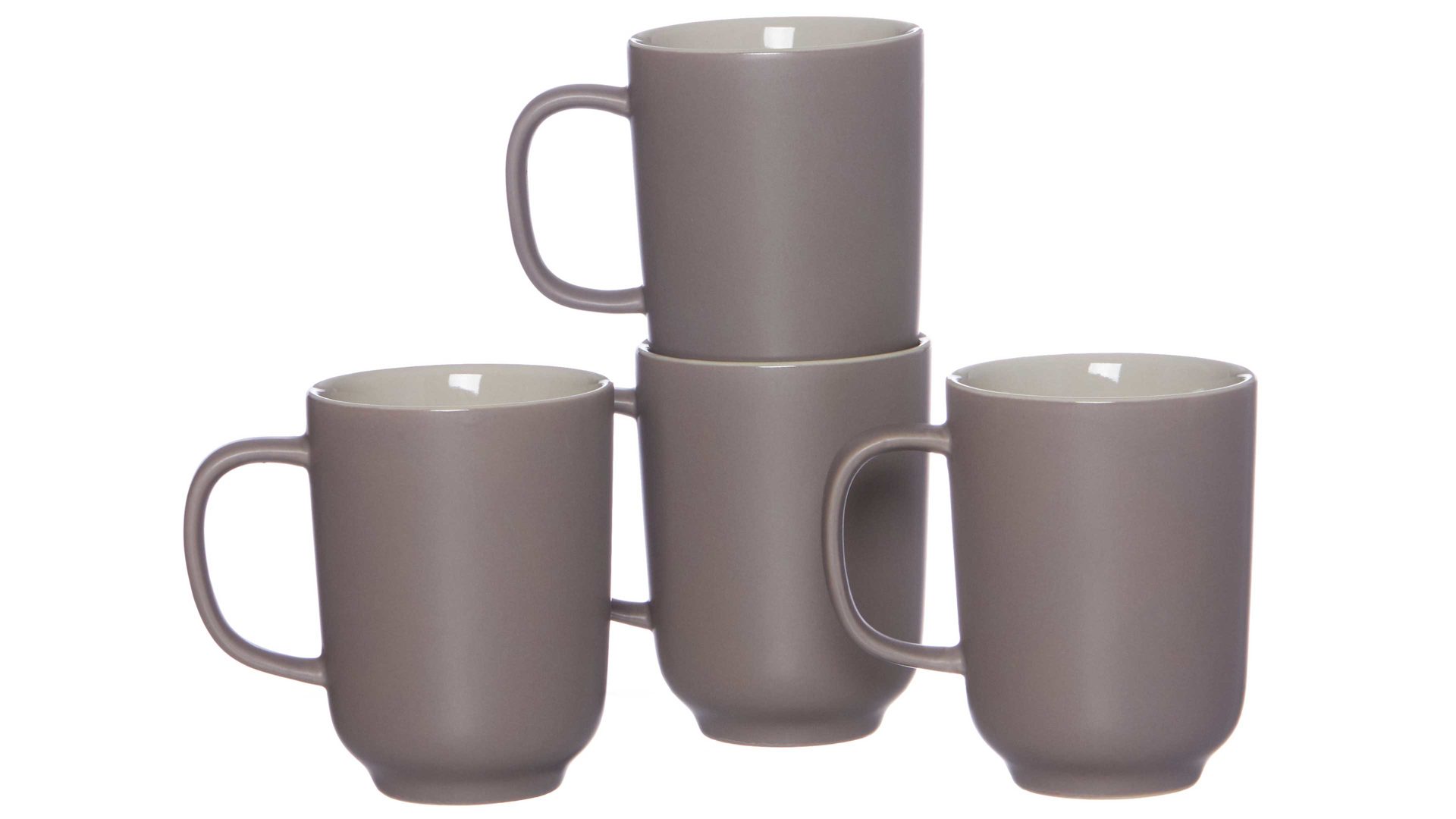 Kaffeebecher Ritzenhoff & breker aus Keramik in Grau Ritzenhoff & Breker Kaffeebecher Jasper taupefarbenes Steinzeug - vierteilig, ca. 320 ml Fassungsvermögen