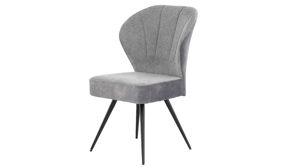 Vierfußstuhl Pro.com aus Stoff in Hellgrau Oder - Polsterstuhl hellgrauer Bezug & Schwarz - ca. 57 x 92 cm