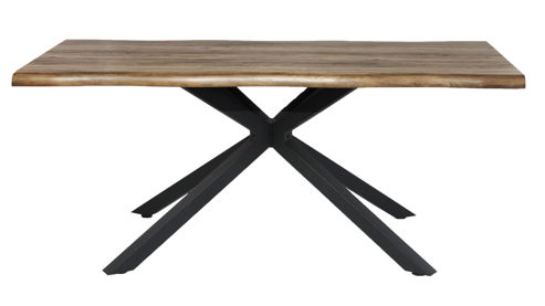 Esstisch Pro.com aus MDF in Holzfarben Stacy - Esstisch Akazie & Schwarz - ca. 180 x 90 cm