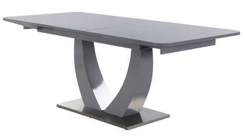 Auszugtisch Pro.com aus Glas in Grau Ulm - Auszugtisch graue Glasplatte & Grau - ca. 160-200 x 90 cm