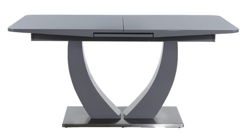 Auszugtisch Pro.com aus Glas in Grau Ulm - Auszugtisch graue Glasplatte & Grau - ca. 160-200 x 90 cm