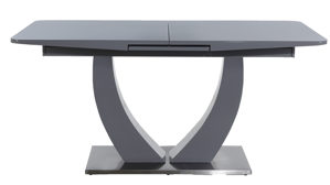 Auszugtisch Pro.com aus Glas in Grau Ulm - Auszugtisch graue Glasplatte & Grau - ca. 160-200 x 90 cm