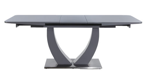 Auszugtisch Pro.com aus Glas in Grau Ulm - Auszugtisch graue Glasplatte & Grau - ca. 160-200 x 90 cm