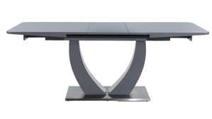 Auszugtisch Pro.com aus Glas in Grau Ulm - Auszugtisch graue Glasplatte & Grau - ca. 160-200 x 90 cm