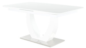 Auszugtisch Pro.com aus Glas in Weiß Ulm - Auszugtisch weiße Glasplatte & Weiß - ca. 160-200 x 90 cm