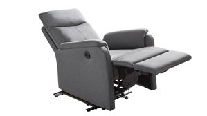 Relaxsessel Pro.com aus Stoff in Anthrazit Bristol - Relaxsessel mit USB-Anschluss anthrazitfarbener Webstoff & schwarzes Metallgestell