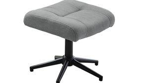 Relaxsessel Pro.com aus Stoff in Hellgrau Eva- Relax-Drehsessel mit Hocker hellgrauer Flockstoffbezug & schwarzer Sternfuß