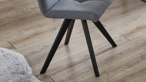 Vierfußstuhl PARTNERRING COLLECTION aus Stoff in Grau PARTNERRING COLLECTION Polsterstuhl Odense steingrauer Boucle Today 85 & schwarzes Holz
