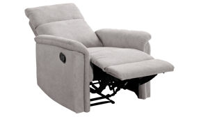 Relaxsessel Pro.com aus Stoff in Hellgrau Polsterprogramm Amrum - Relaxsessel hellgrauer Velourstoff & schwarzes Metallgestell