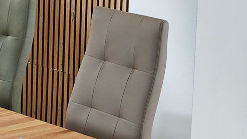 Schwingstuhl PARTNERRING COLLECTION aus Stoff in Beige PARTNERRING COLLECTION Schwingstuhl Hilo sandfarbene Lederoptik Vega 11 & schwarzes Rundrohr