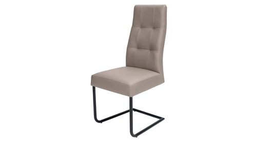 Schwingstuhl PARTNERRING COLLECTION aus Stoff in Beige PARTNERRING COLLECTION Schwingstuhl Hilo sandfarbene Lederoptik Vega 11 & schwarzes Rundrohr