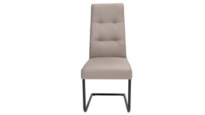 Schwingstuhl PARTNERRING COLLECTION aus Stoff in Beige PARTNERRING COLLECTION Schwingstuhl Hilo sandfarbene Lederoptik Vega 11 & schwarzes Rundrohr