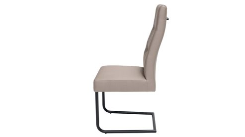 Schwingstuhl PARTNERRING COLLECTION aus Stoff in Beige PARTNERRING COLLECTION Schwingstuhl Hilo sandfarbene Lederoptik Vega 11 & schwarzes Rundrohr