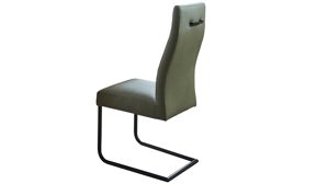 Schwingstuhl PARTNERRING COLLECTION aus Stoff in Grün PARTNERRING COLLECTION Schwingstuhl Hilo olivgrüne Lederoptik Vega 37 & schwarzes Rundrohr
