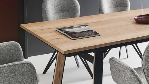 Auszugtisch PARTNERRING COLLECTION aus Holz in Holzfarben PARTNERRING COLLECTION Esstisch Blackburn mit Ausziehfunktion Halifax-Eiche & schwarzes Metall - ca. 200 - 300 x 100 cm