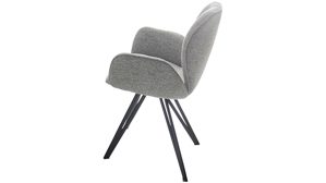 Vierfußstuhl PARTNERRING COLLECTION aus Stoff in Grau PARTNERRING COLLECTION Armlehnstuhl Barolo grauer Boucle Elegant Wish E09 & schwarzes Eisen