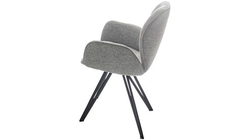 Vierfußstuhl PARTNERRING COLLECTION aus Stoff in Grau PARTNERRING COLLECTION Armlehnstuhl Barolo grauer Boucle Elegant Wish E09 & schwarzes Eisen