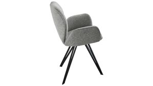 Vierfußstuhl PARTNERRING COLLECTION aus Stoff in Grau PARTNERRING COLLECTION Armlehnstuhl Barolo mit Drehfunktion grauer Boucle Elegant Wish E09 & schwarzes Eisen
