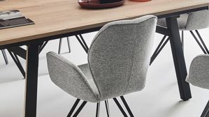 Vierfußstuhl PARTNERRING COLLECTION aus Stoff in Grau PARTNERRING COLLECTION Armlehnstuhl Barolo mit Drehfunktion grauer Boucle Elegant Wish E09 & schwarzes Eisen